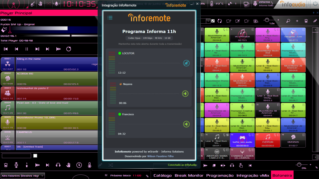 InfoRemote - Software para Externas de Rádio